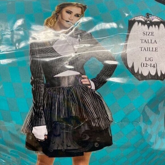 Disney The Nightmare Before Christmas Jack Skellington Halloween Costume Size Lg - Picture 7 of 12